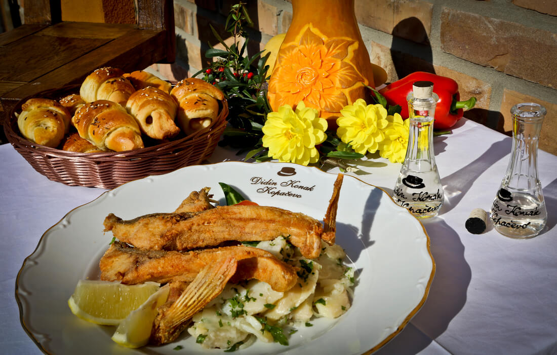 Traditional Baranja cuisine and homemade products at Didin Konak